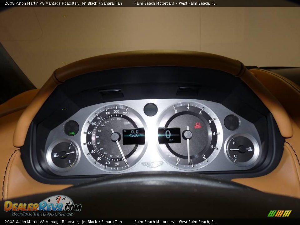 2008 Aston Martin V8 Vantage Roadster Jet Black / Sahara Tan Photo #34