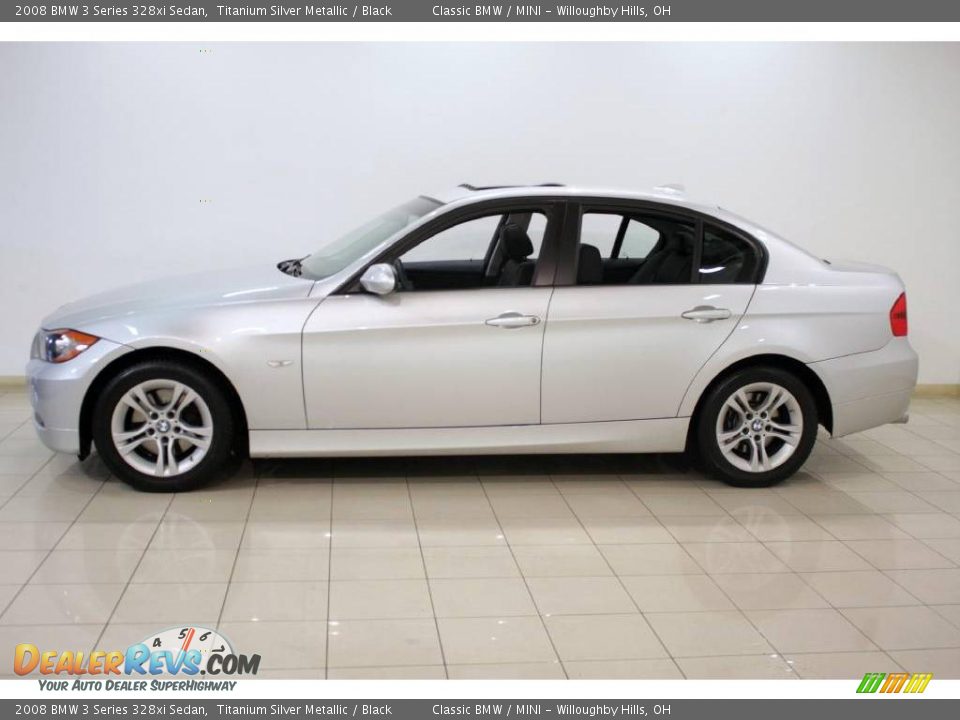 2008 BMW 3 Series 328xi Sedan Titanium Silver Metallic / Black Photo #4
