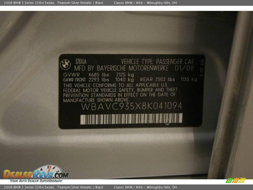 2008 BMW 3 Series 328xi Sedan Titanium Silver Metallic / Black Photo #22