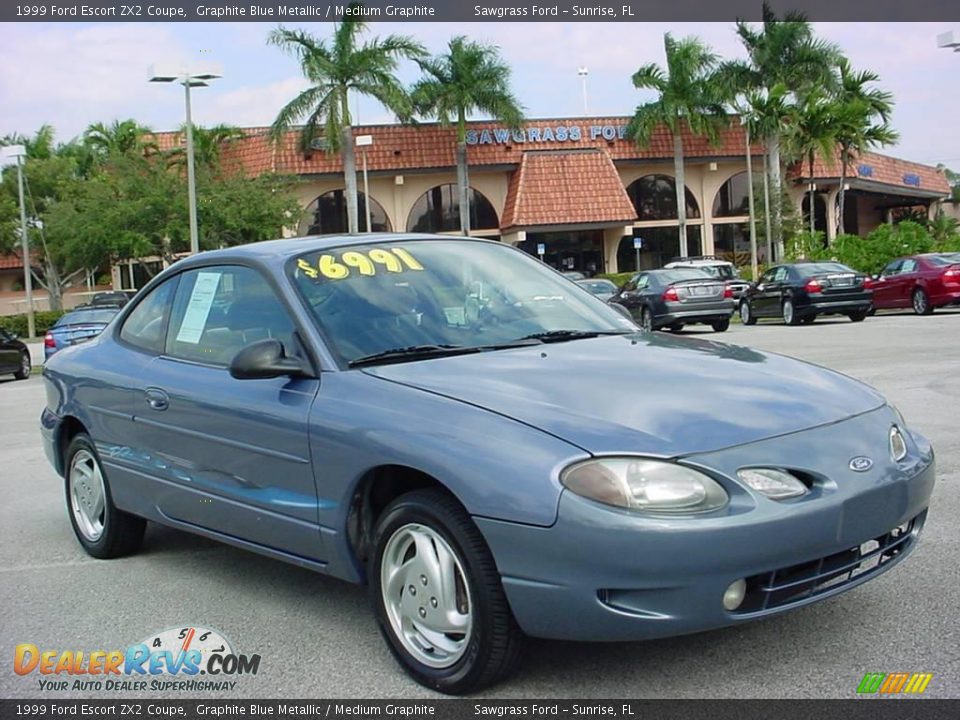 1999 Ford Escort ZX2 Coupe Graphite Blue Metallic / Medium Graphite Photo #1