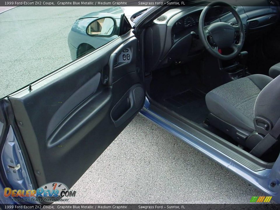 1999 Ford Escort ZX2 Coupe Graphite Blue Metallic / Medium Graphite Photo #9