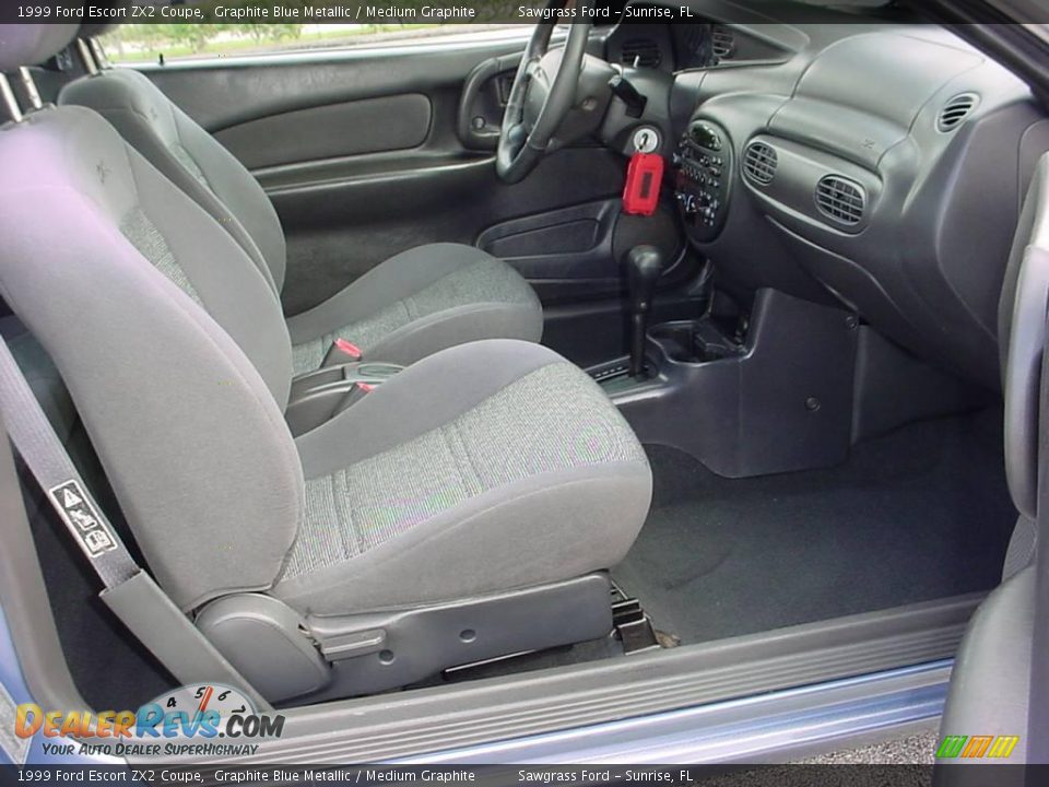1999 Ford Escort ZX2 Coupe Graphite Blue Metallic / Medium Graphite Photo #11