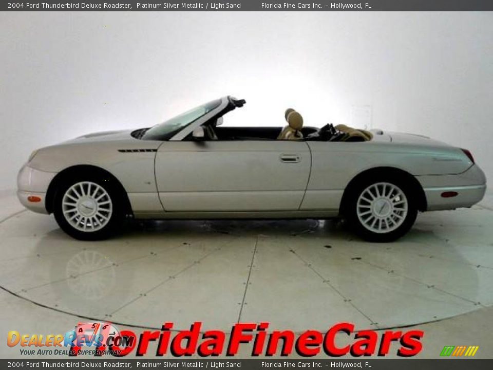 2004 Ford Thunderbird Deluxe Roadster Platinum Silver Metallic / Light Sand Photo #3