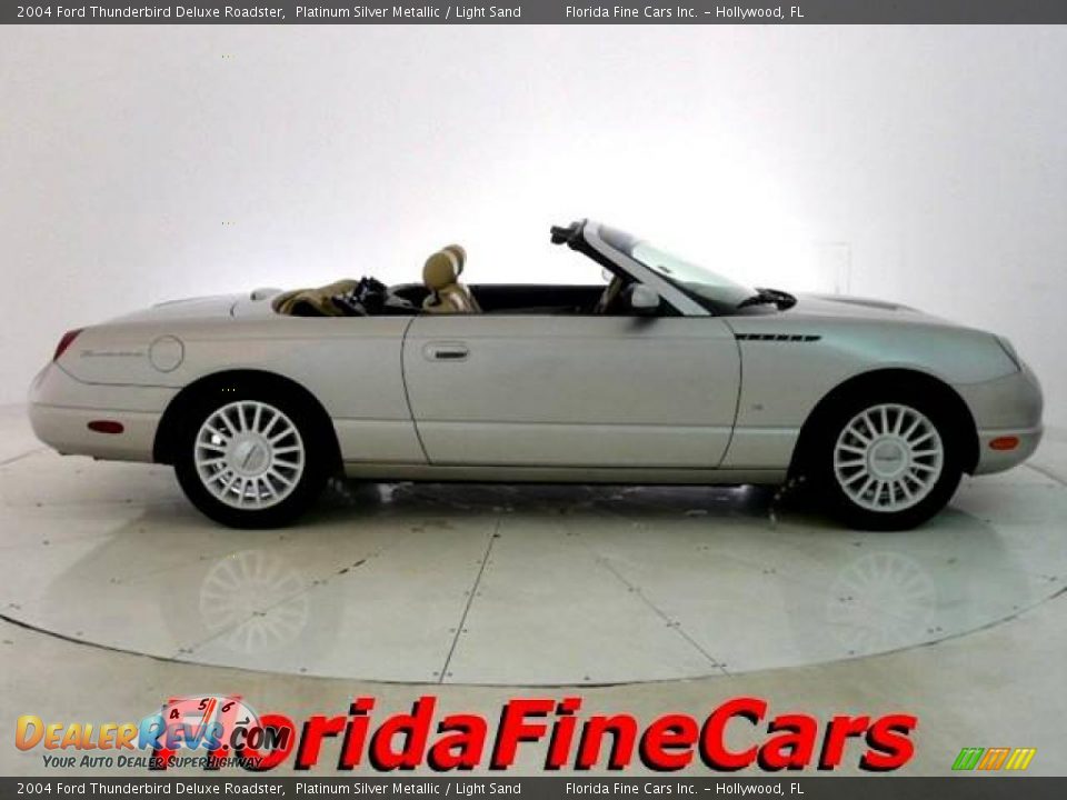 2004 Ford Thunderbird Deluxe Roadster Platinum Silver Metallic / Light Sand Photo #4