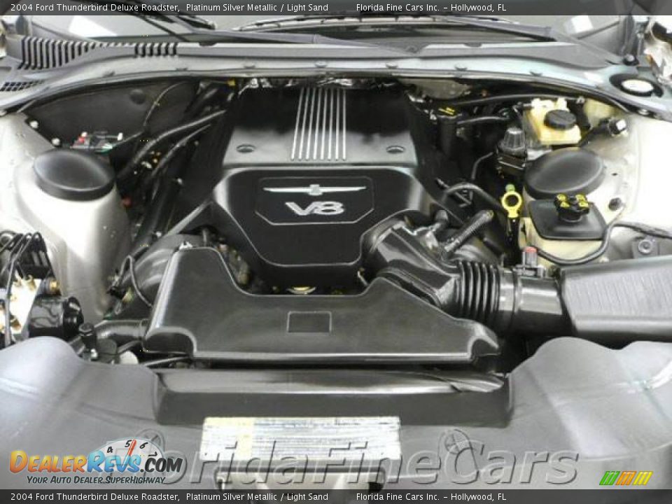 2004 Ford Thunderbird Deluxe Roadster Platinum Silver Metallic / Light Sand Photo #10