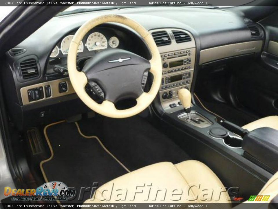 2004 Ford Thunderbird Deluxe Roadster Platinum Silver Metallic / Light Sand Photo #13