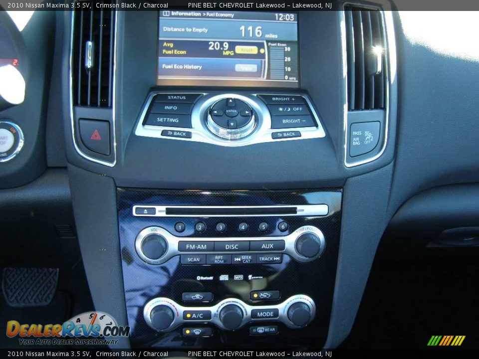 2010 Nissan Maxima 3.5 SV Crimson Black / Charcoal Photo #10