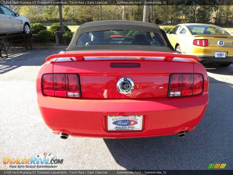 2008 Ford Mustang GT Premium Convertible Torch Red / Dark Charcoal Photo #10