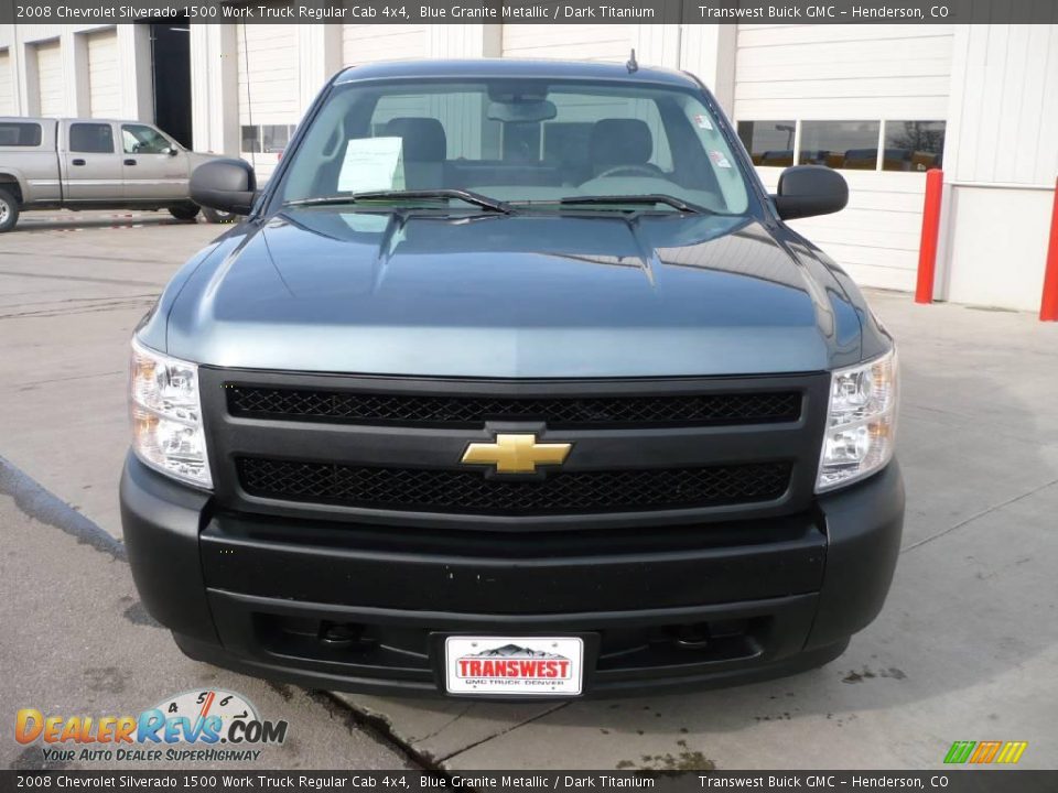 2008 Chevrolet Silverado 1500 Work Truck Regular Cab 4x4 Blue Granite Metallic / Dark Titanium Photo #2