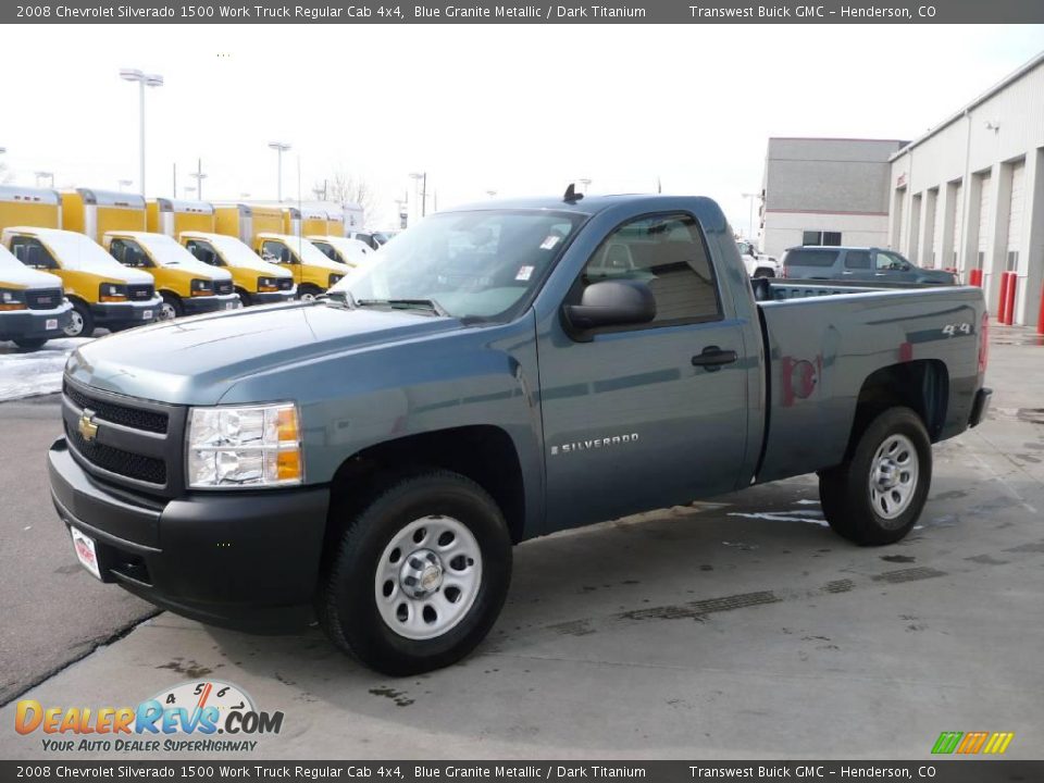 2008 Chevrolet Silverado 1500 Work Truck Regular Cab 4x4 Blue Granite Metallic / Dark Titanium Photo #3
