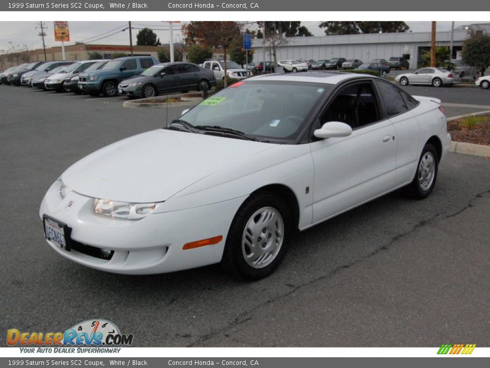 1999 Saturn S Series SC2 Coupe White / Black Photo #7