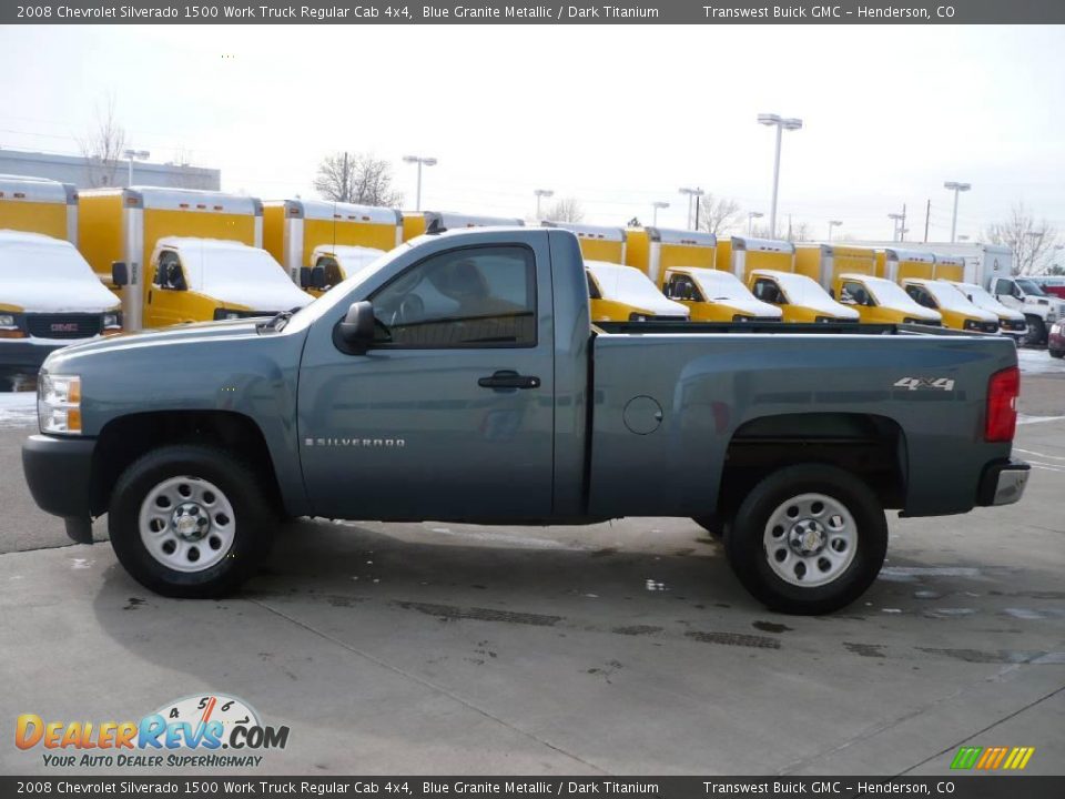 2008 Chevrolet Silverado 1500 Work Truck Regular Cab 4x4 Blue Granite Metallic / Dark Titanium Photo #4