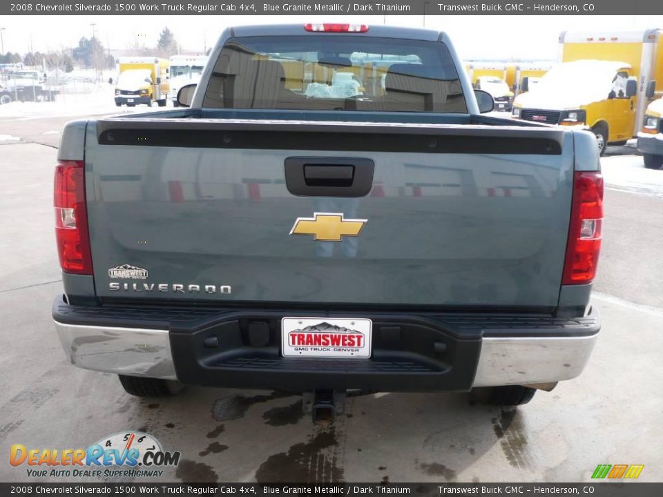 2008 Chevrolet Silverado 1500 Work Truck Regular Cab 4x4 Blue Granite Metallic / Dark Titanium Photo #5
