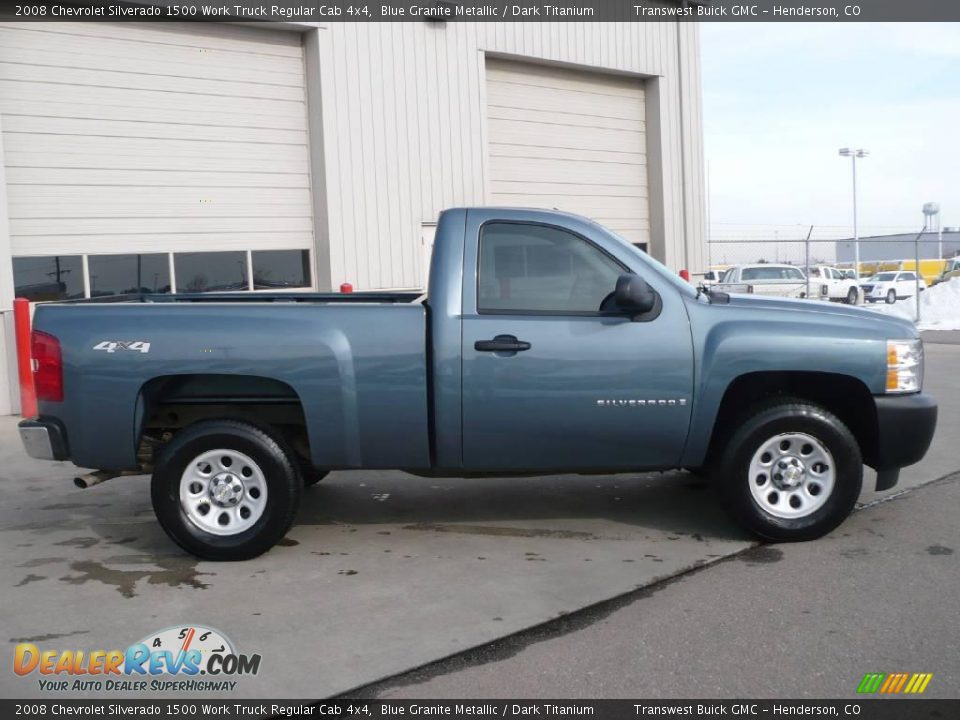 2008 Chevrolet Silverado 1500 Work Truck Regular Cab 4x4 Blue Granite Metallic / Dark Titanium Photo #6