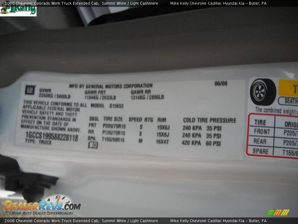 2008 Chevrolet Colorado Work Truck Extended Cab Summit White / Light Cashmere Photo #16