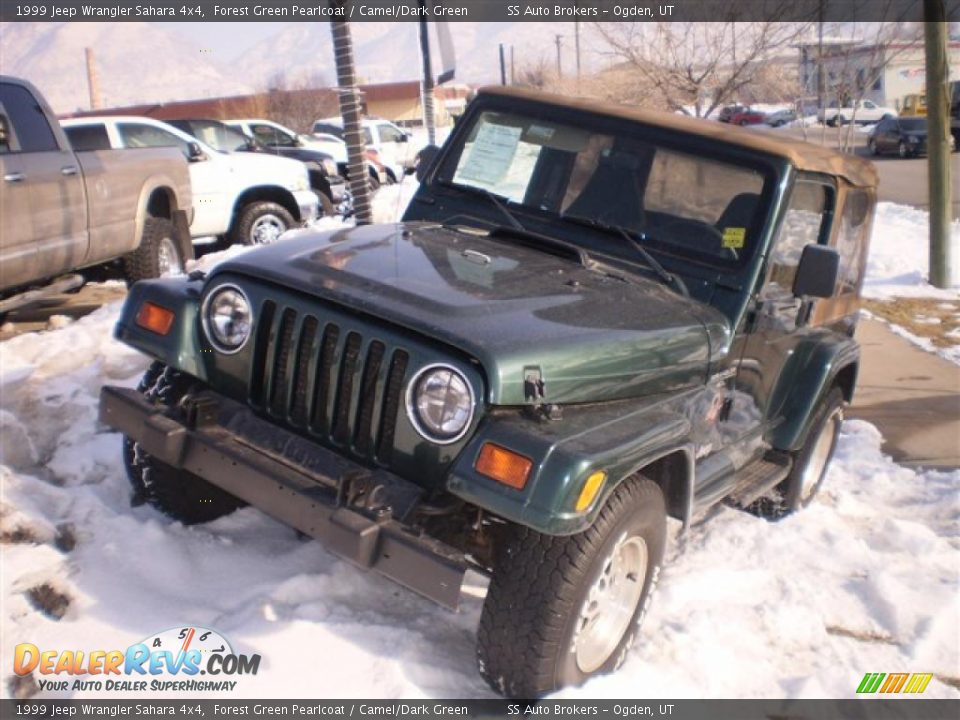 1999 Jeep Wrangler Sahara 4x4 Forest Green Pearlcoat / Camel/Dark Green Photo #3