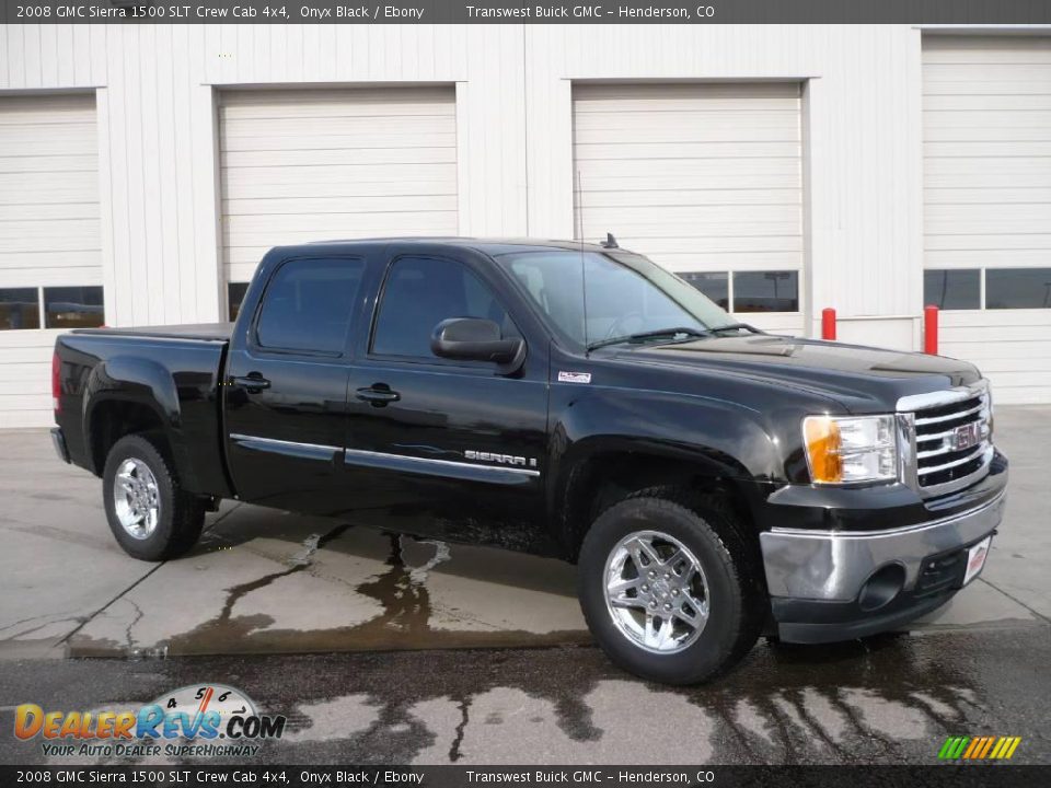 2008 GMC Sierra 1500 SLT Crew Cab 4x4 Onyx Black / Ebony Photo #1