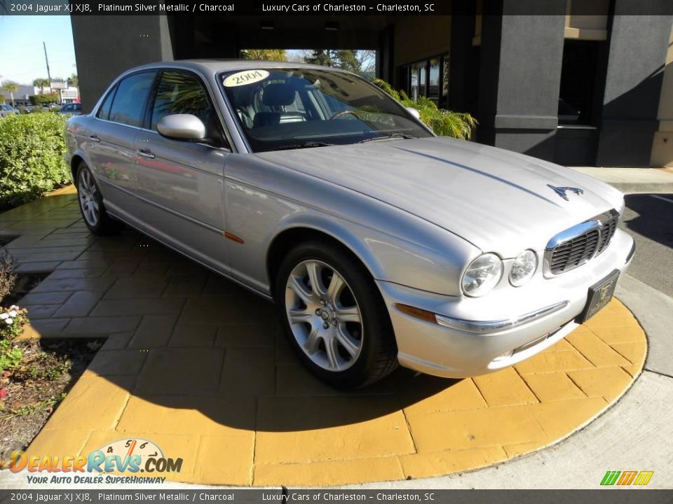 2004 Jaguar XJ XJ8 Platinum Silver Metallic / Charcoal Photo #2