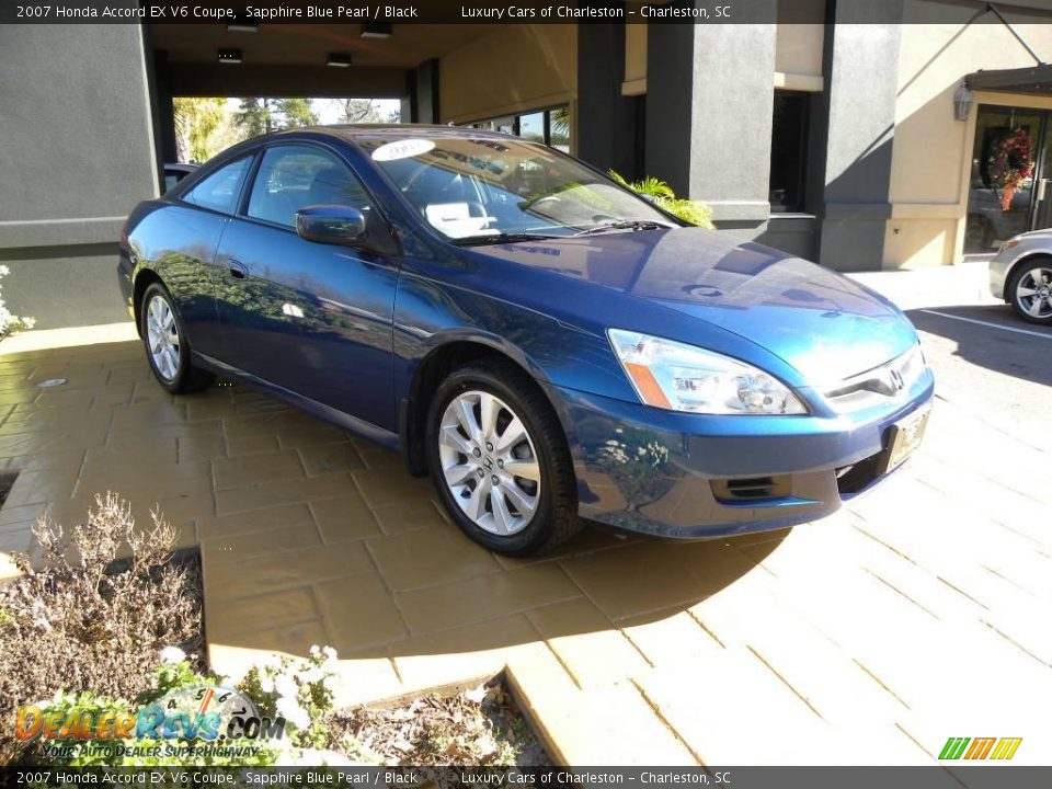 2007 Honda Accord EX V6 Coupe Sapphire Blue Pearl / Black Photo #1