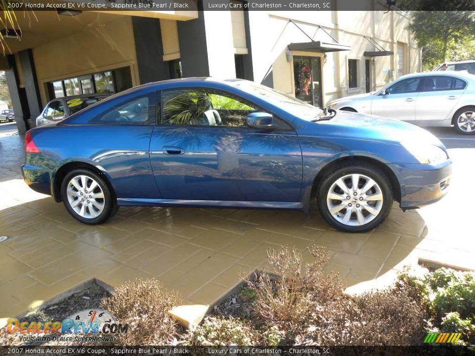 2007 Honda Accord EX V6 Coupe Sapphire Blue Pearl / Black Photo #2