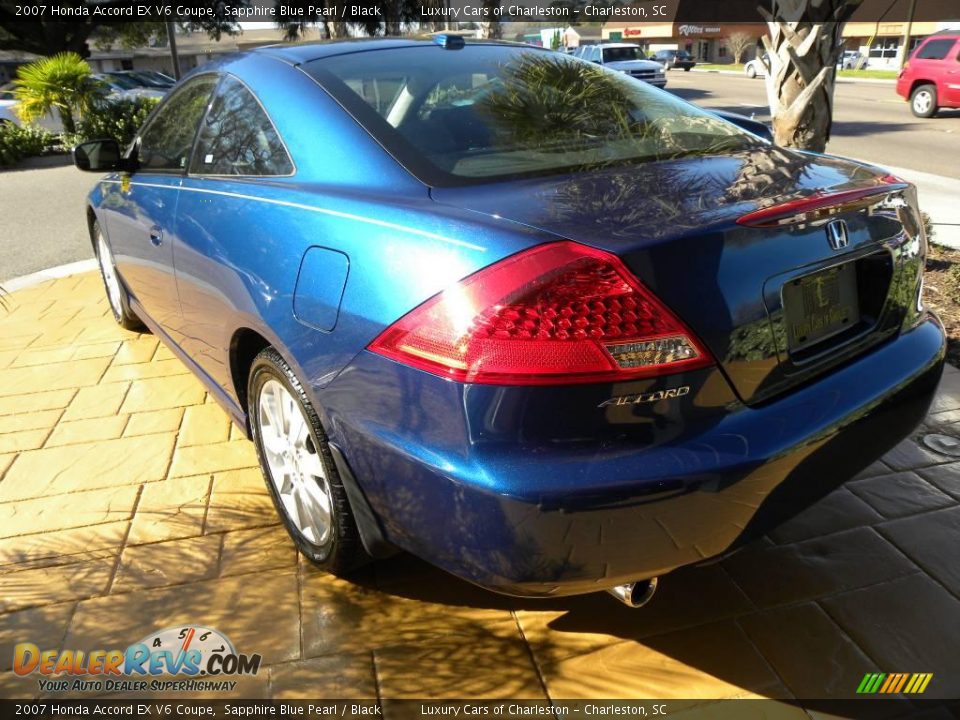 2007 Honda Accord EX V6 Coupe Sapphire Blue Pearl / Black Photo #3