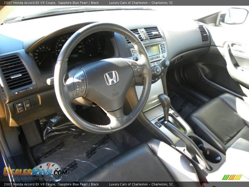 2007 Honda Accord EX V6 Coupe Sapphire Blue Pearl / Black Photo #9