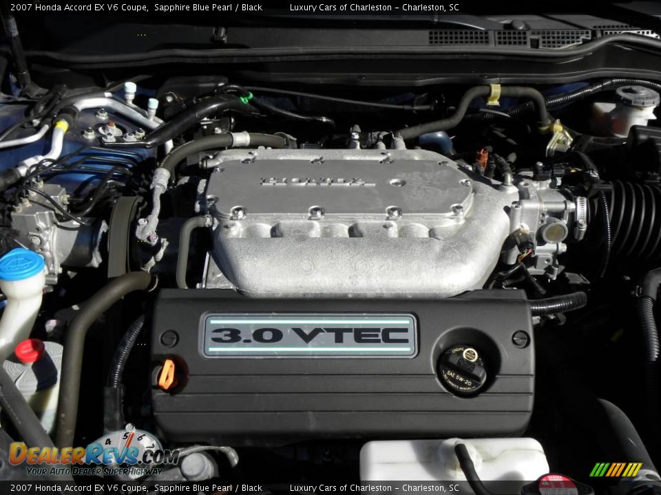 2007 Honda Accord EX V6 Coupe Sapphire Blue Pearl / Black Photo #14