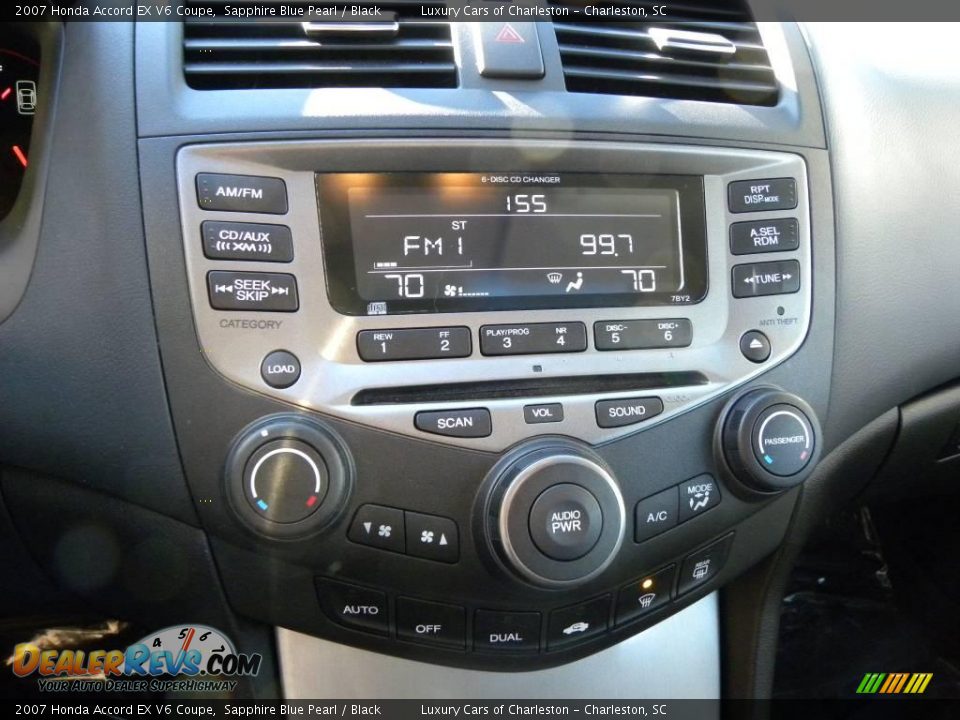 2007 Honda Accord EX V6 Coupe Sapphire Blue Pearl / Black Photo #16