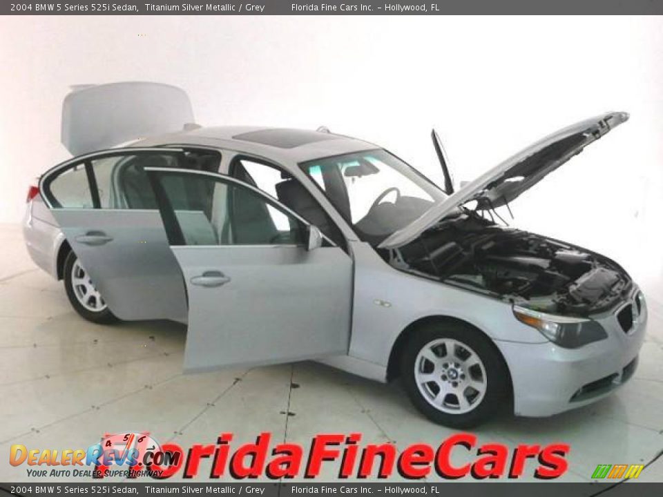2004 BMW 5 Series 525i Sedan Titanium Silver Metallic / Grey Photo #7