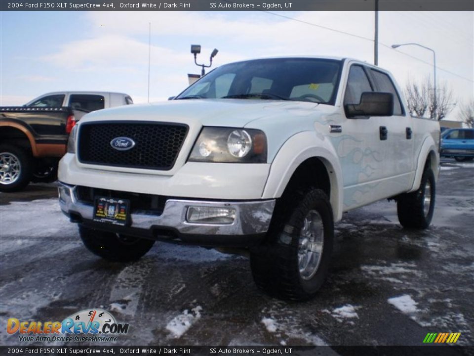 2004 Ford F150 XLT SuperCrew 4x4 Oxford White / Dark Flint Photo #2