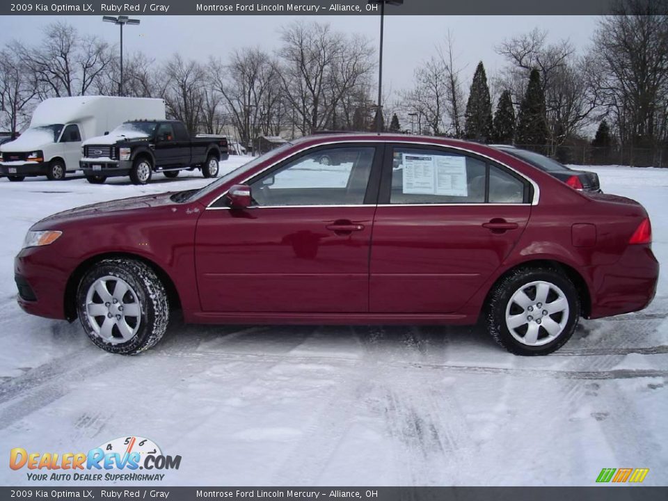 2009 Kia Optima LX Ruby Red / Gray Photo #2