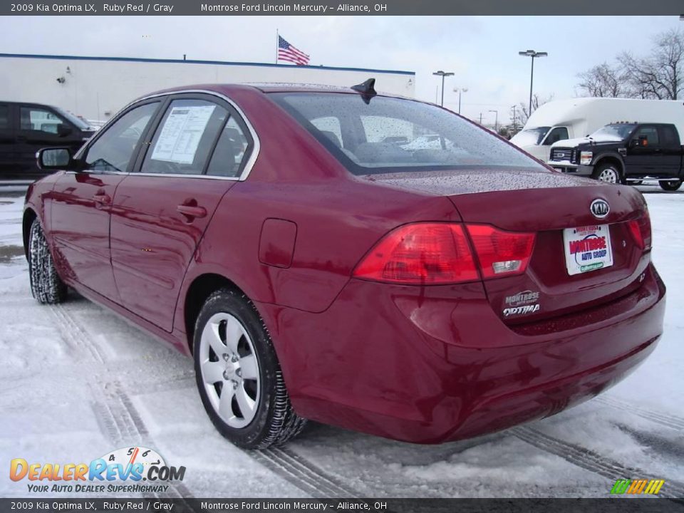 2009 Kia Optima LX Ruby Red / Gray Photo #3