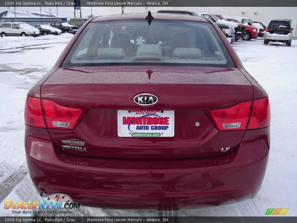 2009 Kia Optima LX Ruby Red / Gray Photo #4