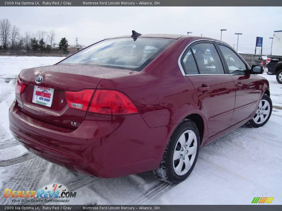 2009 Kia Optima LX Ruby Red / Gray Photo #5