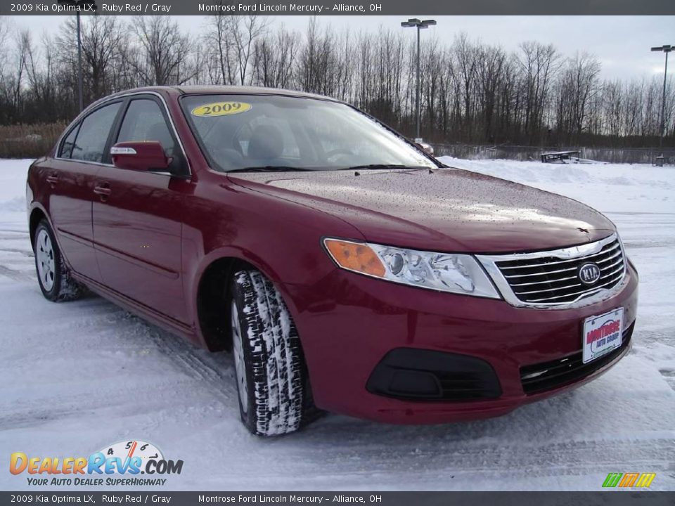 2009 Kia Optima LX Ruby Red / Gray Photo #7