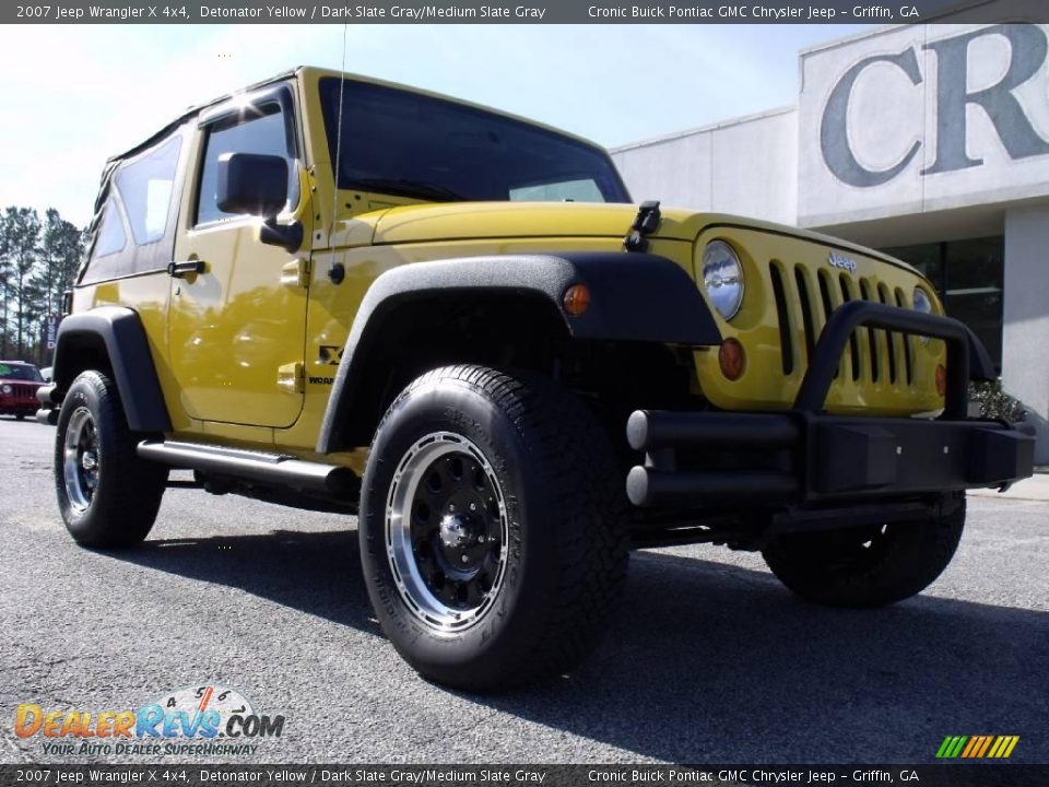 2007 Jeep Wrangler X 4x4 Detonator Yellow / Dark Slate Gray/Medium Slate Gray Photo #2
