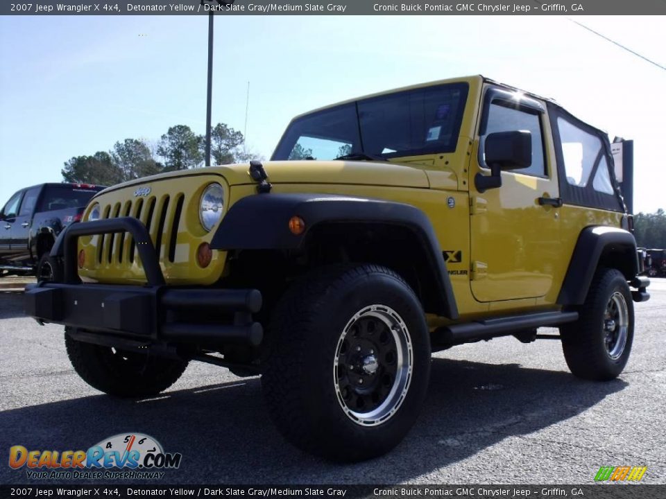 2007 Jeep Wrangler X 4x4 Detonator Yellow / Dark Slate Gray/Medium Slate Gray Photo #4