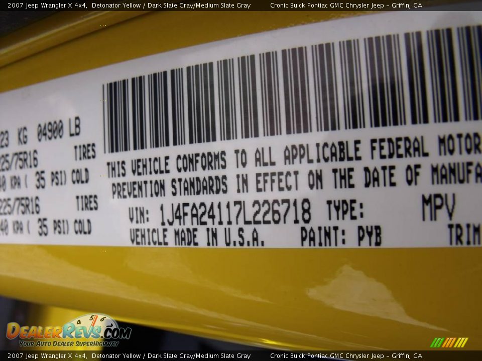2007 Jeep Wrangler X 4x4 Detonator Yellow / Dark Slate Gray/Medium Slate Gray Photo #24