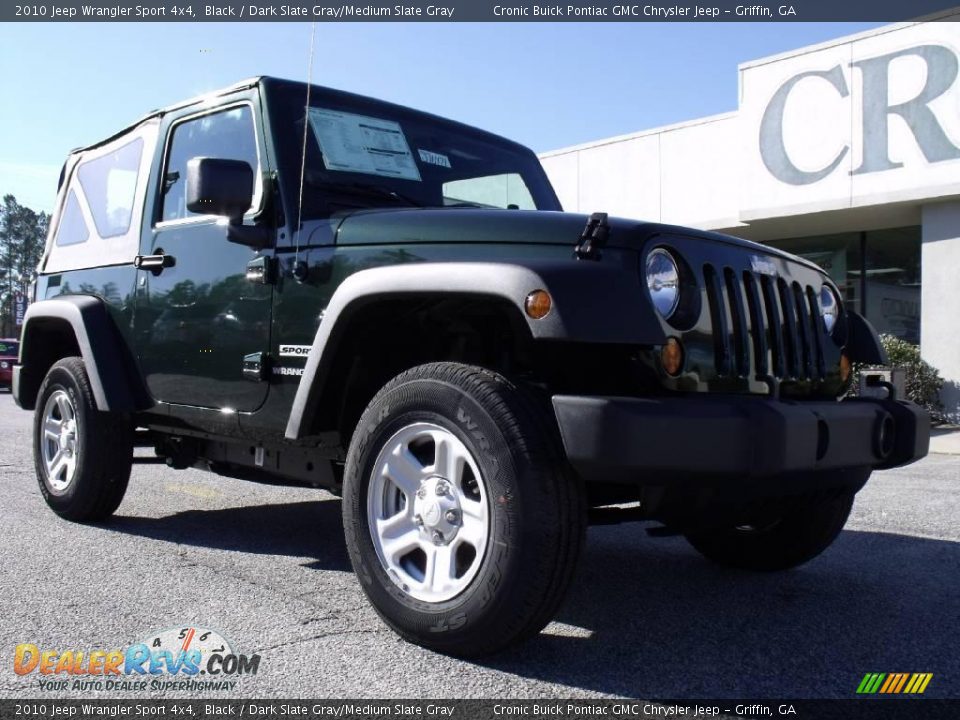 2010 Jeep Wrangler Sport 4x4 Black / Dark Slate Gray/Medium Slate Gray Photo #2