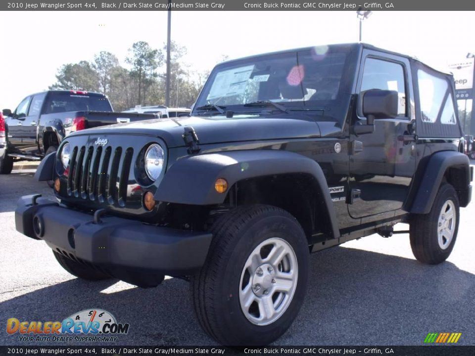 2010 Jeep Wrangler Sport 4x4 Black / Dark Slate Gray/Medium Slate Gray Photo #4
