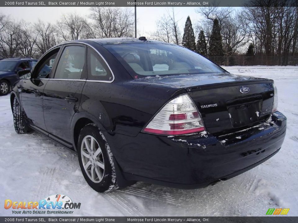 2008 Ford Taurus SEL Black Clearcoat / Medium Light Stone Photo #3