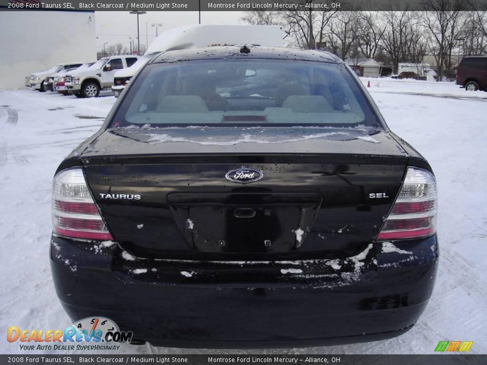 2008 Ford Taurus SEL Black Clearcoat / Medium Light Stone Photo #4