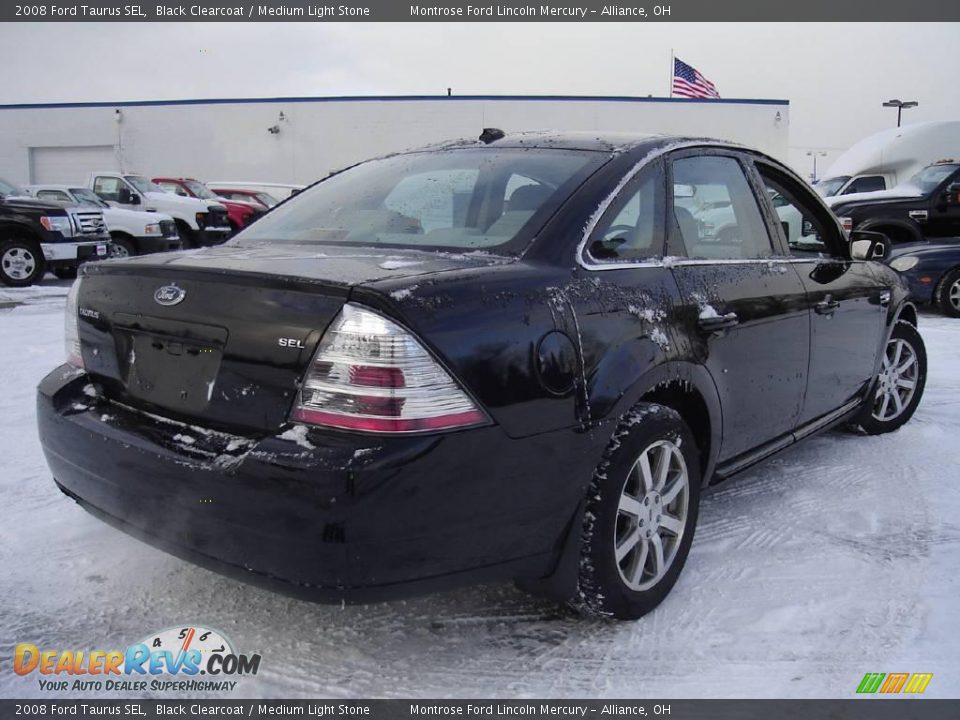 2008 Ford Taurus SEL Black Clearcoat / Medium Light Stone Photo #5