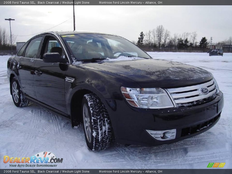 2008 Ford Taurus SEL Black Clearcoat / Medium Light Stone Photo #7