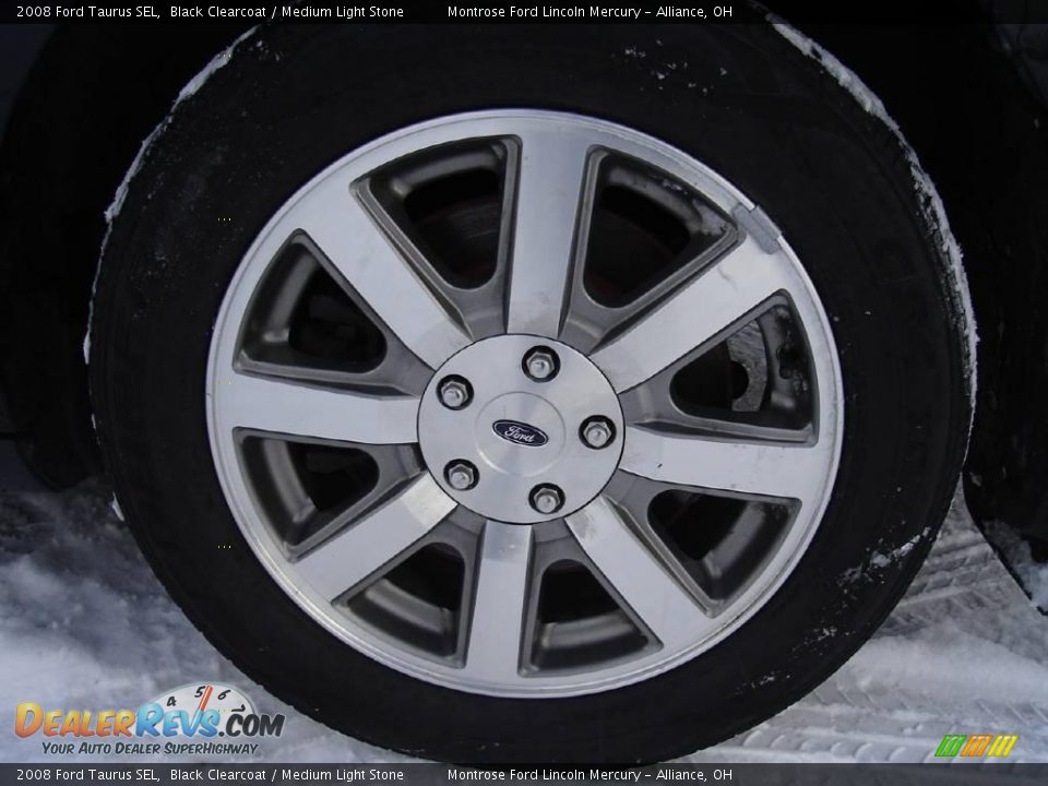 2008 Ford Taurus SEL Black Clearcoat / Medium Light Stone Photo #11