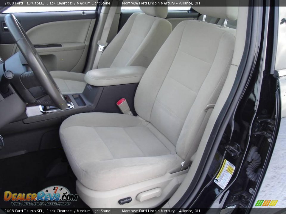 2008 Ford Taurus SEL Black Clearcoat / Medium Light Stone Photo #12