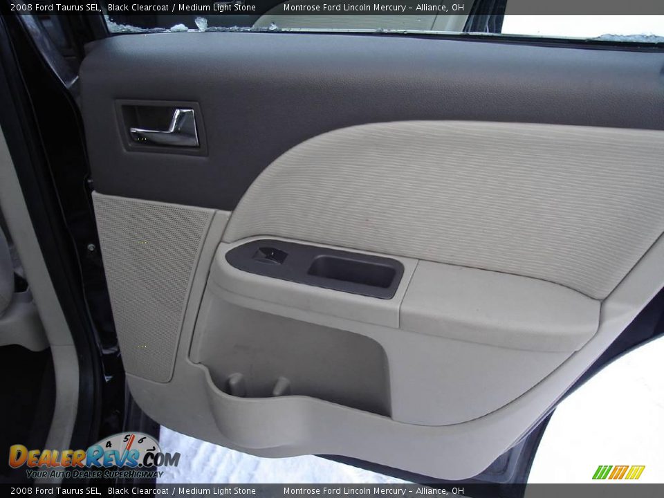 2008 Ford Taurus SEL Black Clearcoat / Medium Light Stone Photo #17