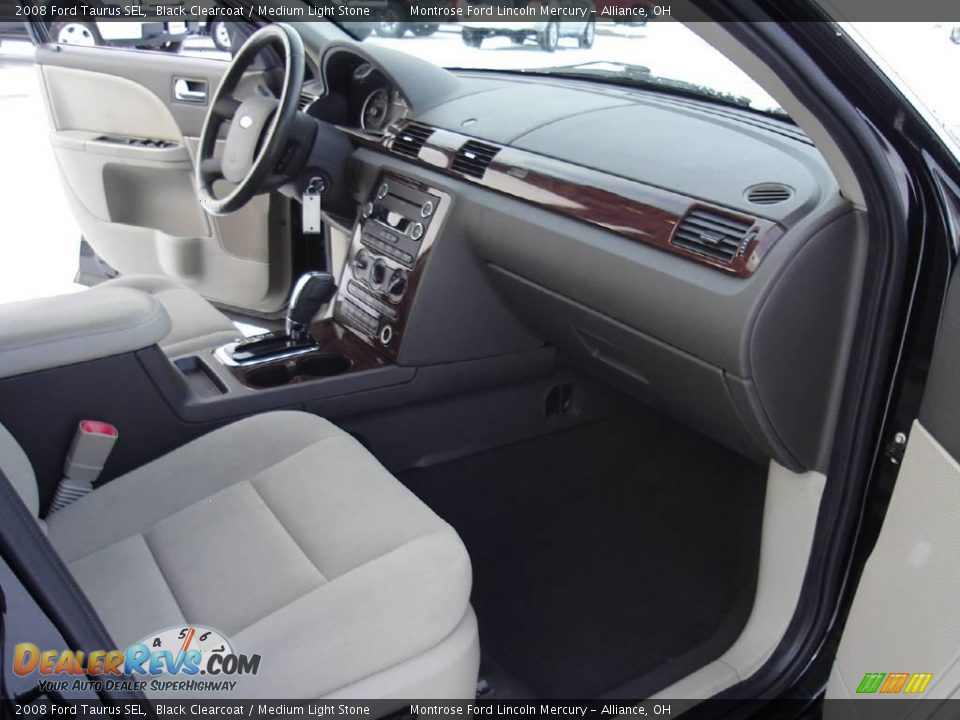 2008 Ford Taurus SEL Black Clearcoat / Medium Light Stone Photo #19