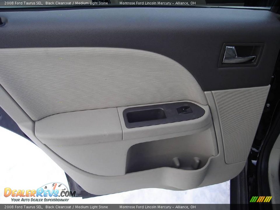 2008 Ford Taurus SEL Black Clearcoat / Medium Light Stone Photo #20