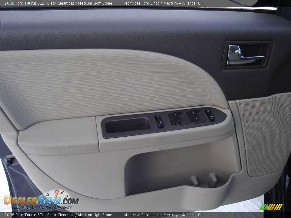 2008 Ford Taurus SEL Black Clearcoat / Medium Light Stone Photo #21
